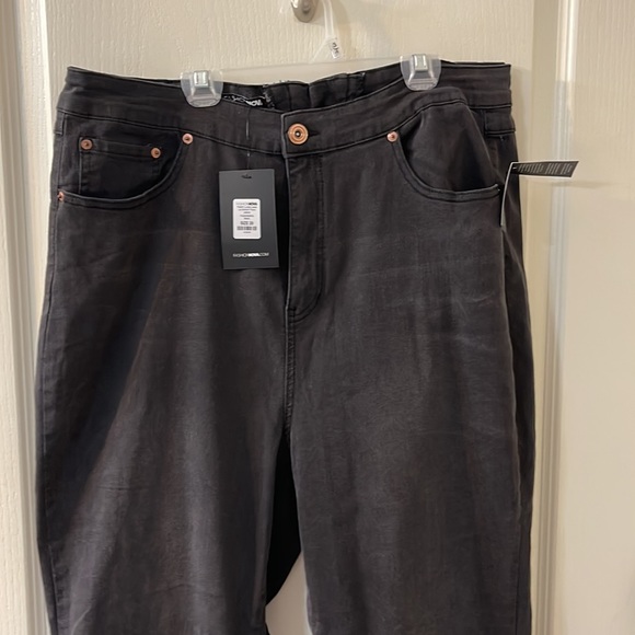 Plus size flared Denim with lace up detail - Picture 4 of 7